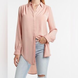 EXPRESS Pleated Shoulder Relaxed Tunic Portofino Shirt NWT